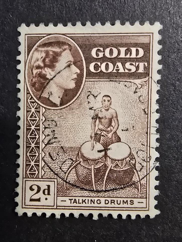 Michel GB-GC 141 1954 - Goudkust - Talking Drums, Postzegels en Munten, Postzegels | Afrika, Gestempeld, Overige landen, Ophalen of Verzenden
