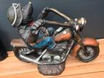 Motor decoratie - Mol op motor, Tuin en Terras, Ophalen, Gebruikt, Overige materialen, Dierenbeeld