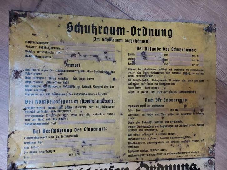 Duitse schuilkelder bunker borden, Verzamelen, Militaria | Tweede Wereldoorlog, Landmacht, Overige typen, Duitsland, Ophalen of Verzenden