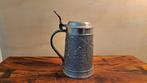 Antieke Zinnen Tinnen Bierpul met Deksel, Antiek en Kunst, Antiek | Tin, Ophalen of Verzenden