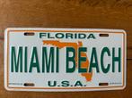 Florida MIAMI BEACH U.S.A. Naam plaat- bord., Ophalen of Verzenden, Zo goed als nieuw