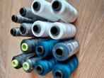 15 klossen lockgaren grijs,zwart,wit en blauw, Ophalen of Verzenden, Zo goed als nieuw, Garen of Naald(en)