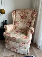 Charmante fauteuil met bloemenmotief, Huis en Inrichting, Ophalen, Gebruikt, Stof, 75 tot 100 cm