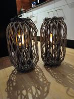2x Bamboe Kaarsenhouders - Sfeervol!, Ophalen of Verzenden, Zo goed als nieuw, Bruin, Hout