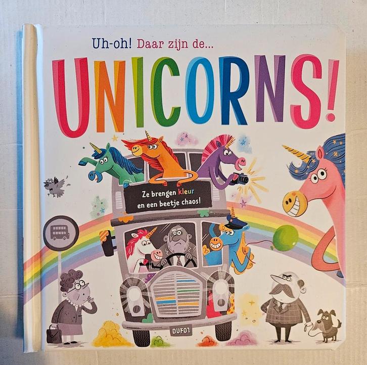 Stephanie Moss - Uh-oh! Daar zijn de… unicorns!, Boeken, Prentenboeken en Plaatjesalbums, Zo goed als nieuw, Ophalen of Verzenden