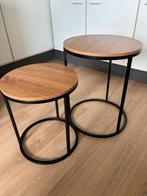 Bijzettafels/ salontafel, Huis en Inrichting, Tafels | Bijzettafels, Minder dan 55 cm, Rond, Zo goed als nieuw, Hout