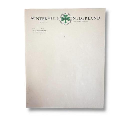 Winterhulp Nederland ongebruikt document, Verzamelen, Militaria | Tweede Wereldoorlog, Landmacht, Boek of Tijdschrift, Nederland