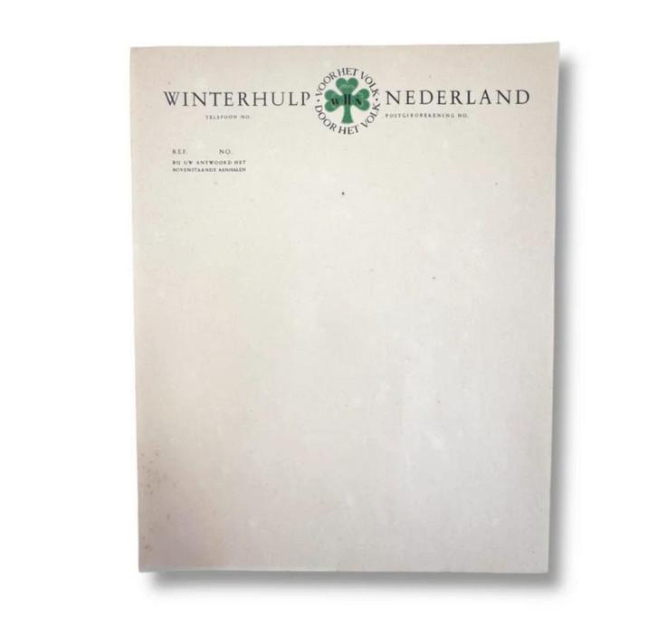 Winterhulp Nederland ongebruikt document, Verzamelen, Militaria | Tweede Wereldoorlog, Landmacht, Boek of Tijdschrift, Nederland