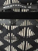 EXPRESSO jurk Daisy travelstof zwart beige 44, Zwart, Maat 42/44 (L), Zo goed als nieuw, Onder de knie