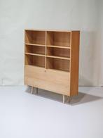 Boekenkast met klep eikenhout vintage Deens, Ophalen, 100 tot 150 cm, 100 tot 150 cm, Eikenhout