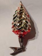 oude kerstbal gekleurde kerstboom op knijper H 10 cm, Ophalen, Gebruikt