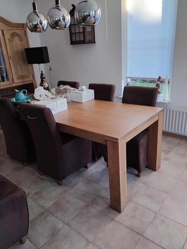Massief Eiken Eettafel - Uitschuifbaar!, Huis en Inrichting, Tafels | Eettafels, Ophalen