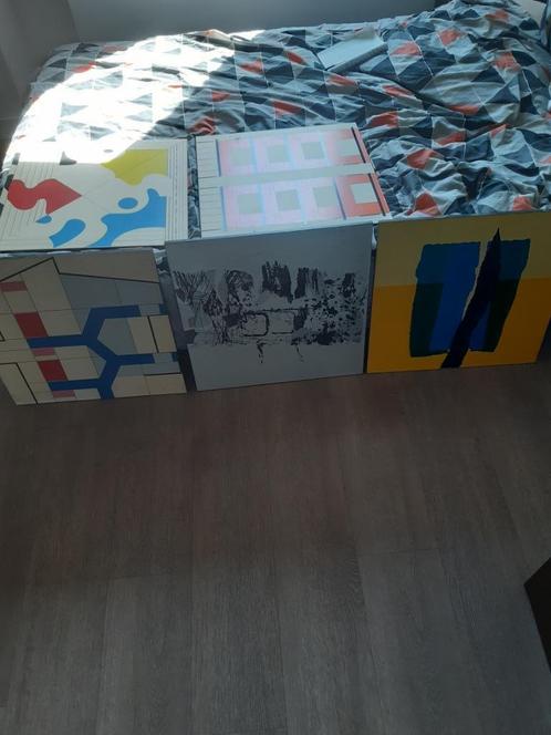 Vijf litho,s op multiplex moderne Nederlandse kunstenaars, Antiek en Kunst, Kunst | Litho's en Zeefdrukken, Ophalen