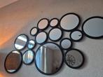 Zwarte Spiegel Set - Industrieel Design, Ophalen, Rond, Zo goed als nieuw, 100 tot 125 cm