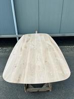 Deens ovale eettafel 240x110x3 verjongd eiken rustiek, Ophalen, Eikenhout, Vijf personen of meer, Ovaal