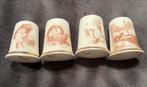 Oude Spreuken Vingerhoedjes - Set van 4, Ophalen of Verzenden, Gebruikt, Porselein, Nederland