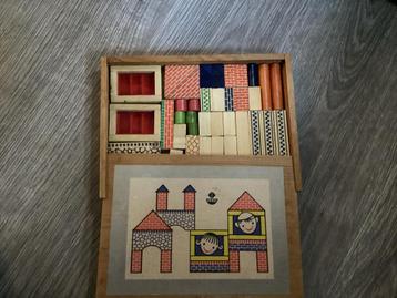 Vintage Houten Bouwblokken Set beschikbaar voor biedingen