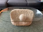Vintage Mactan Steen Glas Marmer Salontafel, Huis en Inrichting, Tafels | Salontafels, Ophalen, Gebruikt, 100 tot 150 cm, 50 tot 100 cm