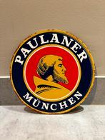 Mancave Bar Café Wanddecoratie metalen bordje Paulaner bier, Ophalen of Verzenden, Zo goed als nieuw, Reclamebord