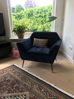Dutchbone fauteuil donkerblauw, Ophalen, Zo goed als nieuw, 75 tot 100 cm, 50 tot 75 cm