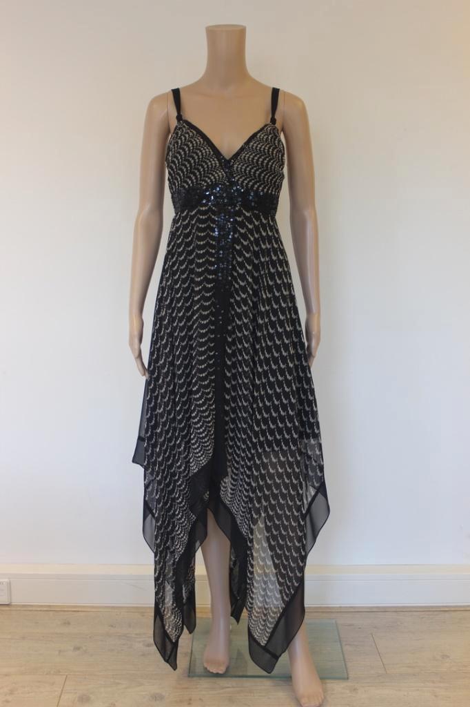 Pronovias beige/zwarte cocktailjurk met bolera maat 36, Kleding | Dames, Jurken, Zo goed als nieuw, Maat 36 (S), Zwart, Onder de knie