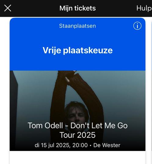 8x Tickets Tom Odell tickets in de Wester!, Tickets en Kaartjes, Concerten | Pop, Twee personen, Maart