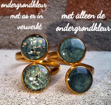Gepersonaliseerde Ring met as, moedermelk of haar beschikbaar voor biedingen