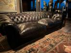 Eyecatcher - Chesterfield bank zwart zacht leer, Huis en Inrichting, Ophalen, 250 tot 300 cm, 100 tot 125 cm, Chesterfield