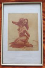 Tekening nude vrouw, Ophalen of Verzenden