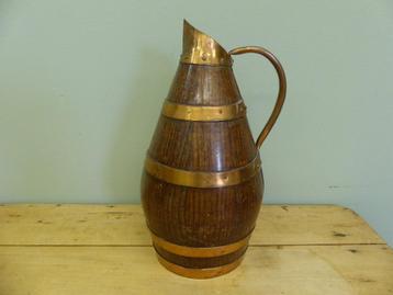 Antiek Franse eiken hout cider kan kruik *Couleur Brocante* beschikbaar voor biedingen