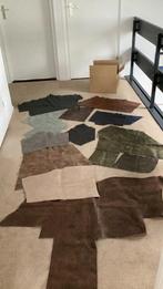 Leren Lappen Restanten - Doos Vol!, Hobby en Vrije tijd, Stoffen en Lappen, Ophalen, Gebruikt, Bruin, Leer of Kunstleer