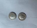 2 mooie zilveren 25 cent stukken, Ophalen of Verzenden, Koningin Wilhelmina, 25 cent
