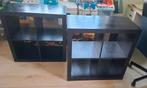 Kallax kast 4 vaks Ikea zwart bruin, Ophalen of Verzenden, Gebruikt, 25 tot 50 cm, 50 tot 100 cm