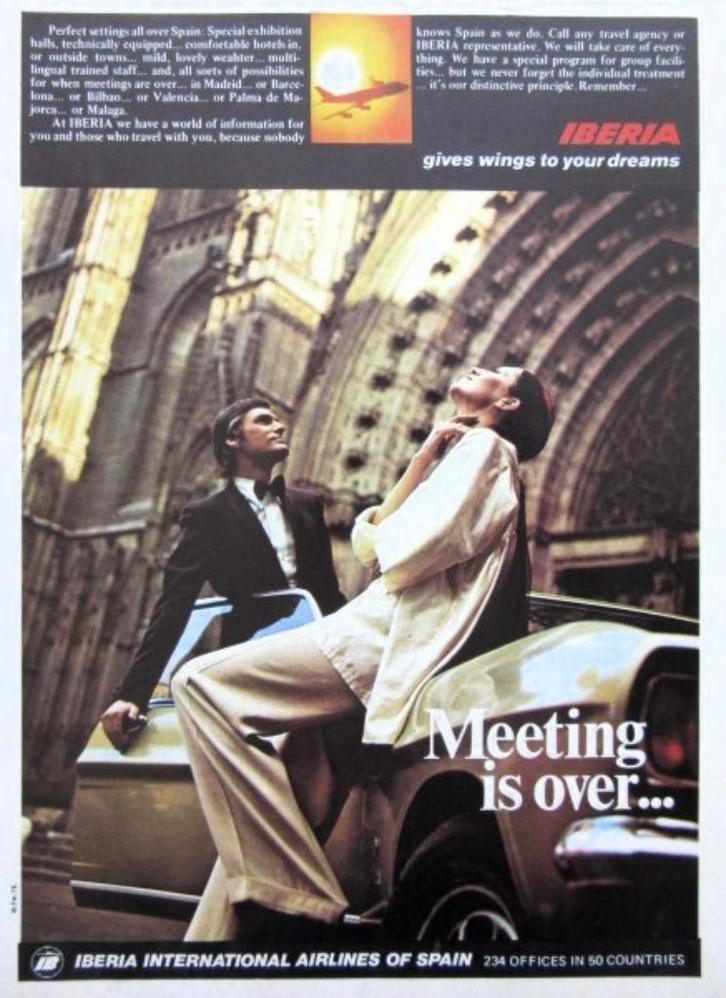 11 oude advertenties reclames Iberia vliegmaatschappij 67-72, Verzamelen, Luchtvaart en Vliegtuigspotten, Gebruikt, Kaart, Foto of Prent