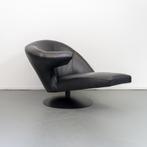 1x Leolux Parabolica Fauteuil Links Zwart Leer - Zwart Frame, Huis en Inrichting, Fauteuils, 125 tot 150 cm, Ophalen of Verzenden