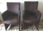 2 bruine tweedehands stoelen met wieltjes - gratis ophalen, Huis en Inrichting, Stoelen, Ophalen