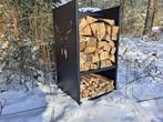 2219: luxe houtopslag met uitgesneden hertenkop 75x40x40 cm, Minder dan 3 m³, Blokken, Overige houtsoorten, Verzenden