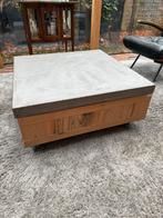 Salontafel op wieltjes, draaibaar blad & opbergvak, Huis en Inrichting, Tafels | Salontafels, Ophalen, Gebruikt, Vierkant, 50 tot 100 cm