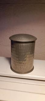 Oude Tinnen Bewaarbus - Banka Tin Theebus, Antiek en Kunst, Antiek | Tin, Ophalen of Verzenden