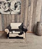Leren fauteuil , koeienhuid, Ophalen, Gebruikt, 100 tot 125 cm, Leer