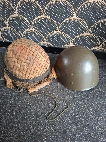 Oude  legerhelm  helm met tweede binnen schaal en camo beschikbaar voor biedingen