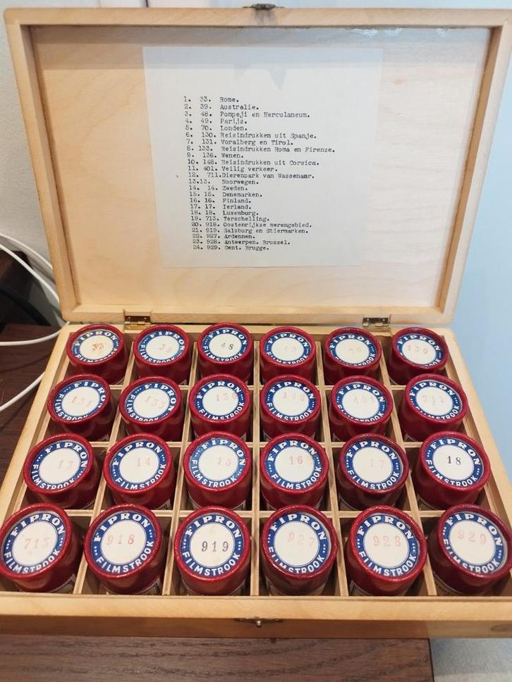 Zeldzame complete Fipron filmstroken doos met tekstboekje, Verzamelen, Foto's en Prenten, Zo goed als nieuw, Foto, Overige onderwerpen