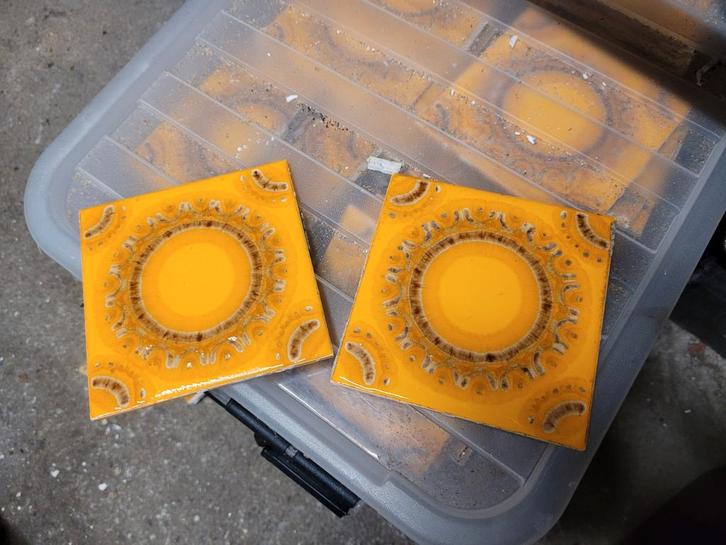 Vintage Wandtegels - Retro Design, Doe-het-zelf en Verbouw, Tegels, Gebruikt, Wandtegels, Keramiek, Minder dan 20 cm, Minder dan 20 cm