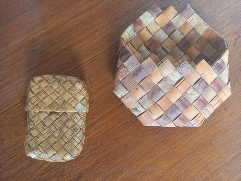Zweedse gevlochten items van berkenbast per stuk, Antiek en Kunst, Curiosa en Brocante, Ophalen of Verzenden