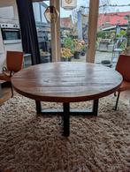 Houten Eettafel - Rond, Rond, Ophalen of Verzenden, Zo goed als nieuw, Industrieel