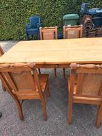 Grenen tafel met 4 stoelen te koop, Huis en Inrichting, Tafels | Eettafels, Ophalen, Gebruikt, 50 tot 100 cm, 150 tot 200 cm