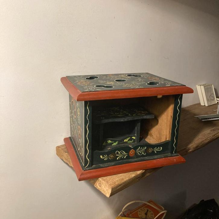 Hindelooper Voetenstoof - 24x20x18 cm, Antiek en Kunst, Curiosa en Brocante, Ophalen of Verzenden