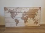 Landkaart op hout, 80x140 cm, Huis en Inrichting, Woonaccessoires | Wanddecoraties, Ophalen, Zo goed als nieuw