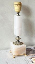 Vintage messing met onyx tafellamp, Minder dan 50 cm, Gebruikt, Ophalen of Verzenden