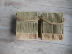 Twee rieten lantaarns voor waxinelichten, Huis en Inrichting, Ophalen of Verzenden, Gebruikt, Overige materialen, Minder dan 25 cm
